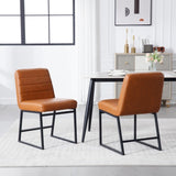 ZUN Upholstered Leather Dining Chairs Set of 2 With Metal Legs, Mid Century Modern Leisure Chairs for W1439125946