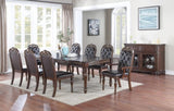 ZUN Formal 1pc Dining Table w 2x Leaves Only Brown Finish Antique Design Rubberwood Large Family Dining B011138667