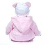 ZUN 22" Beautiful Simulation Baby Girl Reborn Baby Doll in Bear Dress 07204915
