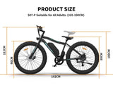 ZUN AOSTIRMOTOR 26" 500W Electric Bike Fat Tire P7 36V 12.5AH Removable Lithium Battery for Adults S07-P