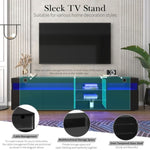 ZUN Modern Design TV Stands for TVs up to 80'', LED Light Entertainment Center, Media Console with WF320420AAB