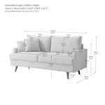 ZUN 64" W Fabric Upholstered Love seat with metal Legs/High Resilience Sponge Couch for Living Room, W848108577