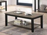 ZUN Coffee Table With Open Shelf In Dark Brown And Grey SR016384