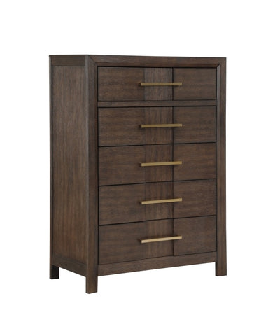 ZUN Kenzo Modern Style 5-Drawer Chest Made with Wood in Walnut B009139181