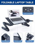 ZUN Adjustable Laptop Desk, Laptop Stand for Bed Portable Lap Desk Foldable Table Workstation Notebook W104156934