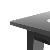 ZUN Modern tempered glass black dining, simple rectangular metal legs living room kitchen W24137458