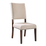 ZUN Classic Contemporary Set of 2 Dining Chairs Ivory Fabric Padded Linen Chairs Upholstered Cushion B011110867
