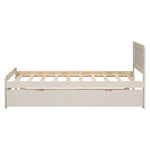 ZUN Modern Design Twin Size Platform Bed Frame with Trundle for White Washed Color W697121846