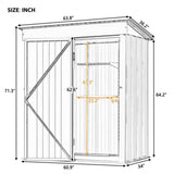 ZUN TOPMAX Patio 5ft Wx3ft. L Garden Shed, Metal Lean-to Storage Shed with Adjustable Shelf and Lockable WF297849AAD