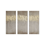 ZUN Gold Foil Abstract 3-piece Canvas Wall Art Set B03598820