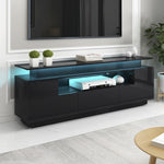 ZUN ON-TREND Modern, Stylish Functional TV stand with Color Changing LED Lights, Universal Entertainment WF287357AAB