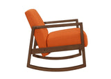 ZUN 1pc Rocker Accent Chair Modern Living Room Plush Cushion Orange Soft Upholstery Hardwood Frame B011126014