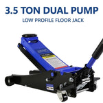 ZUN Floor Jack, 3.5 Ton Low Profile Floor Jack, Heavy-Duty Steel Racing Floor Jack with dual Piston W1239115437