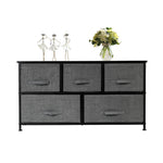 ZUN 2-Tier Wide Closet Dresser, Nursery Dresser Tower with 5 Easy Pull Fabric Drawers and Metal Frame, 23359523