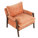 ZUN Mid-Century Modern Velvet Accent Chair,Leisure Chair with Solid Wood and Thick Seat Cushion for WF301654AAG
