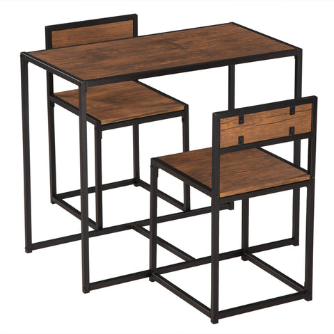 ZUN Elm Wood Simple Breakfast Table And Chair Three-Piece [90x47x75.5cm] 27997833