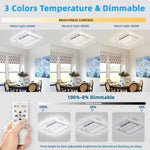 ZUN 20Inches Bladeless Ceiling Fan with Lights Remote Control Dimmable LED, 6 Gear Wind Speed Fan Light W2009120303
