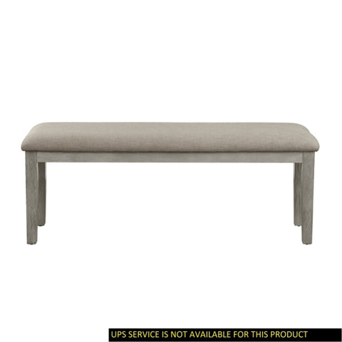 ZUN Fabric Upholstered Seat 1pc Bench Wire Brushed Light Gray Finish Wooden Frame Dining Room Furniture B011104624
