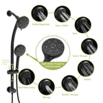 ZUN Multi Function Dual Shower Head - Shower System with 4.7" Rain Showerhead, 8-Function Hand Shower, W124362274