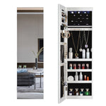 ZUN Full Mirror Fashion Simple Jewelry Storage Cabinet With Led Light Can Be Hung On The Door Or Wall W40750195
