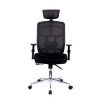 ZUN Techni Mobili High Back Executive Mesh Office Chair with Arms, Lumbar Support and Chrome Base, Black RTA-1010-BK