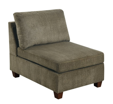 ZUN Contemporary 1pc Armless Chair Tan Color Chenille Fabric Modular Corner wedge Sofa Living Room B011127809