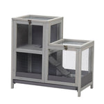 ZUN Tier Wood Hamster Cage, Pet Habitat with Run, Pull-Out Tray, Ramp, Hutch for Small Animals Guinea W2181P152974