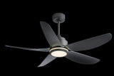 ZUN 52 In Ceiling Fan Lighting with Coffee Silver ABS Blade, Remote Control W997113732