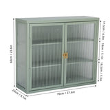 ZUN Retro Style Haze Double Glass Door Wall Cabinet With Detachable Shelves for Office, Dining W1673123583