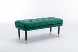 ZUN Tufted Bench Modern Velvet Button Upholstered Ottoman enches Bedroom Rectangle Fabric Footstool with W72854360