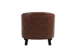ZUN COOLMORE accent Barrel chair living room chair with nailheads and solid wood legs Brown pu leather W39521227