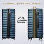 ZUN Luggage Expandable 3 Piece Sets ABS Spinner Suitcase Built-In TSA lock 20 inch 24 inch 28 inch PP303286AAM