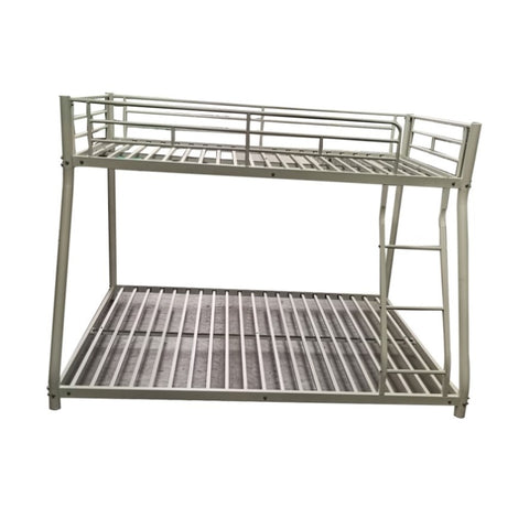 ZUN Metal Bunk Bed Twin Over Full Size with Removable Stairs, Heavy Duty Sturdy Frame with 12" Under-Bed W1935140537