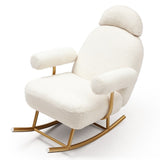 ZUN Modern Sherpa Fabric Nursery Rocking Chair,Accent Upholstered Rocker Glider Chair for Baby and W1117104489