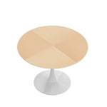 ZUN 42"Modern Round Dining Table with Printed Wood Grain Table Top,Metal Base Dining Table, End Table W75764012