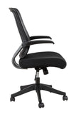 ZUN Mid task office chair with flip up arms, tilt angle max to 105 &deg;,300LBS,Black W1411106544