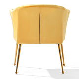 ZUN Velvet Accent Chair with Wood Frame, Modern Armchair Club Leisure Chair with Gold Metal Legs, Single W68058563