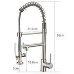 ZUN Commercial Kitchen Faucet Pull Down Sprayer Brushed Nickel,Single Handle Kitchen Sink Faucet W1932122062