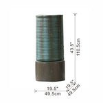 ZUN 19.5x19.5x43.5" Large Concrete Cylinder Green & Brown Ribbed Water Fountain, Outdoor Bird Feeder / W2078125151