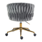 ZUN Modern design the backrest is hand-woven Office chair,Vanity chairs with wheels,Height W2215P147915