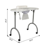 ZUN Portable & Foldable Manicure Table Nail Table Desk with Electric Dust Collector, 4 Lockable Wheels, W2181P155879