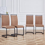 ZUN Modern Dining Chairs, Technology cloth High Back Upholstered Side Chair with C-shaped Tube Black W115149179