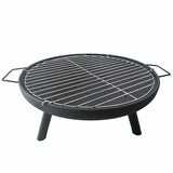 ZUN Furnace round utility grill fire pit heating stove simple cauldron outdoor bonfire yard 78016292