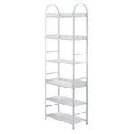 ZUN 70.8 Inch Tall Bookshelf, 6-tier Shelves with Round Top Frame, MDF Boards, Adjustable Foot Pads, WF299105AAK