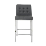 ZUN Modern Design High Counter Stool Electroplated leg Kitchen Restaurant grey pu Bar Chair W210123599