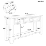 ZUN U_STYLE 55'' Modern Console Table Sofa Table for Living Room with 3 Drawers and 1 Shelf WF319477AAB