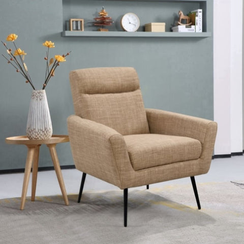 ZUN Mid Century Modern Upholstered Fabric Accent Chair, Living Room, Bedroom Leisure Single Sofa Chair W141781381