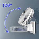 ZUN 8” Small Wall Mount Fan with Remote Control, 90&deg;Oscillating, 4 Speeds, Timer, Included 120&deg; 32304854