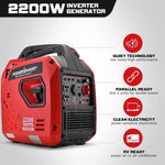 ZUN Power Smart Portable Generator, 2200 Watts Inverter Generator gas powered, Super Quiet for Outdoor W138164218