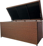 ZUN Outdoor Storage Box with Waterproof Inner,140 Gallon Large Wicker Patio Storage Bin W1828115427
